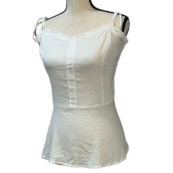 NY&Co Tie-Strap Preplum Sweetheart Neckline Blouse - Picture 3 of 11